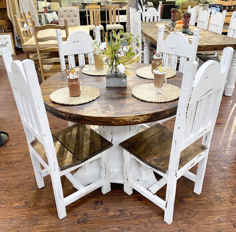 White Shabby Chic Dining Table Set Shabby Chic White Rustic Round