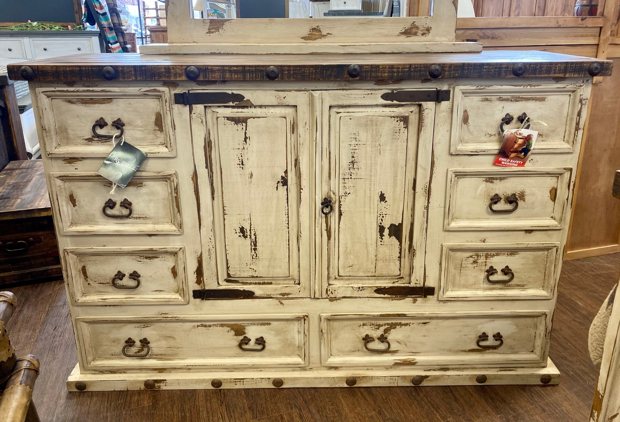 white christmas dresses Alpine Furniture Flynn Mid Century Modern 7 Drawer Dresser White main image 1