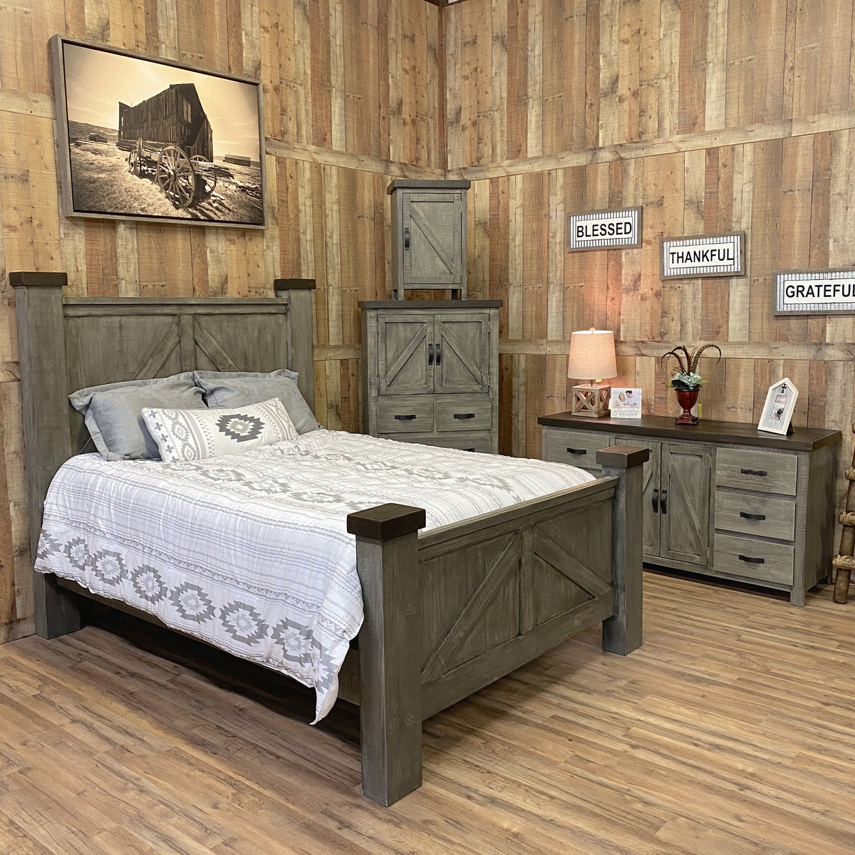 Weathered Farmhouse Bedroom Set – RusticHome-Furniture