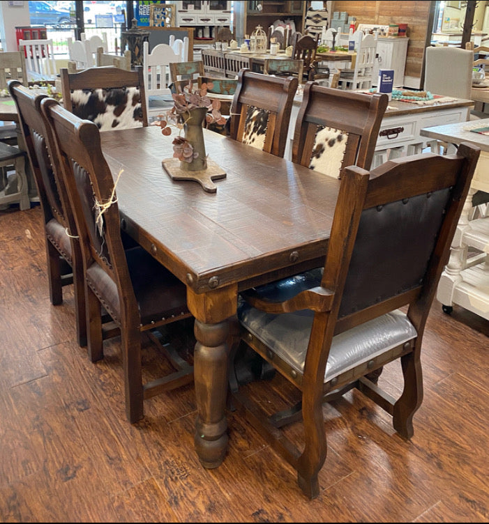 Cowhide 6' Dining Set